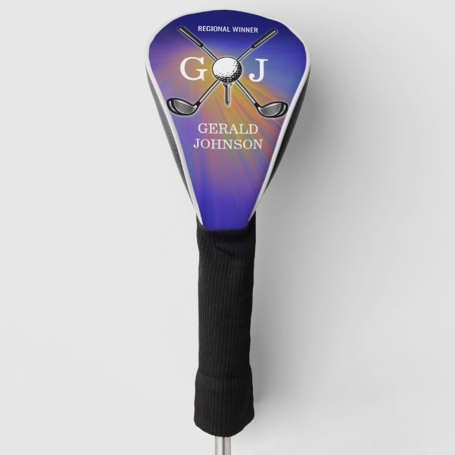 Elegant Minimalist Golf Monogram Design Golf Head Cover (Front)