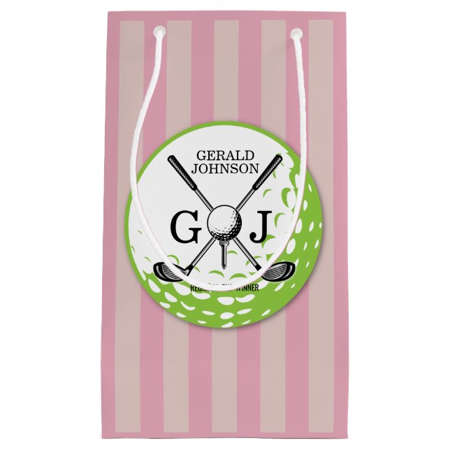 Elegant Minimalist Golf Monogram Design Small Gift Bag (Front)