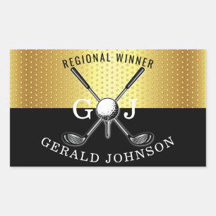 Elegant Minimalist Golf Monogram Design Sticker