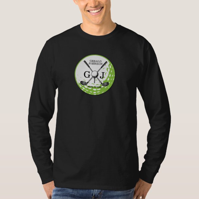 Elegant Minimalist Golf Monogram Design T-Shirt (Front)
