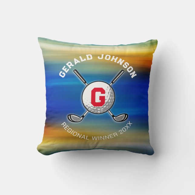 Elegant Minimalist Golf Monogram Design Throw Pillow (Front)