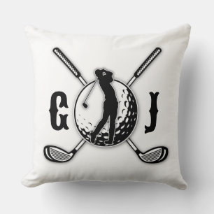 Elegant Minimalist Golf Monogram Design Throw Pillow
