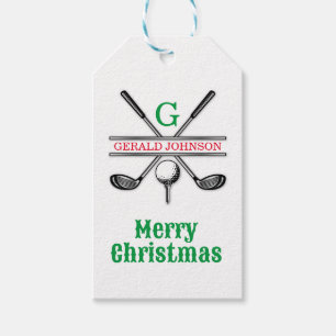 Elegant Minimalist Golf Monogram Holiday Design Gift Tags