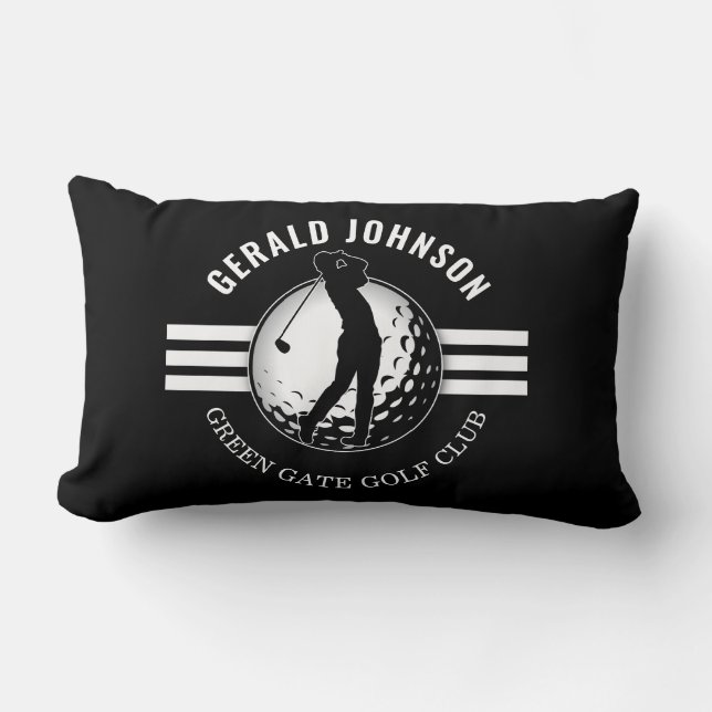 Elegant Minimalist Golfer Design Lumbar Pillow (Front)