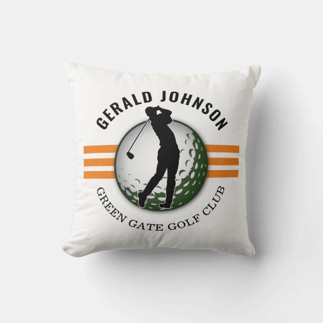 Elegant Minimalist Golfer Design Throw Pillow (Front)