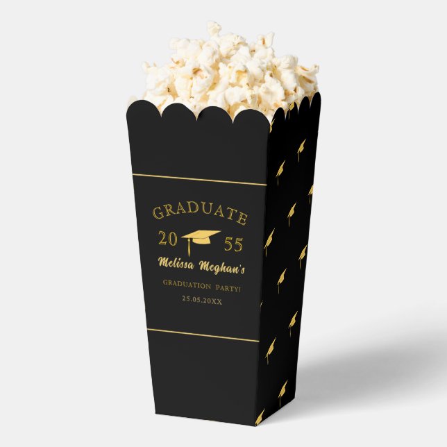  Elegant Minimalist Graduation Cap Grad Party  Favor Box (Popped)