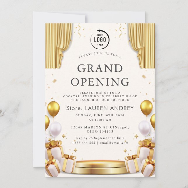 Elegant Minimalist Grand Opening Invitation (Devant)