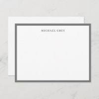 Elegant Minimalist Grey Name Border Flat
