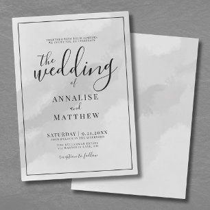 Elegant Minimalist Grey Wedding Invitation