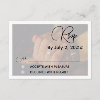 Elegant Minimalist Grey Wedding RSVP Reply Card