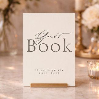Elegant Minimalist Guest Book Sign  Invitation