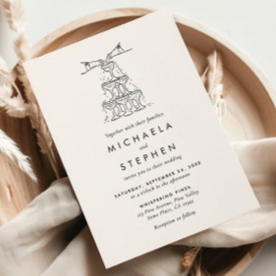 Elegant Minimalist Hand Drawn Wedding Invitation