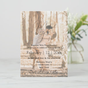 elegant minimalist  handwriting wedding photo arch invitation