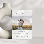 Elegant Minimalist Handwritten Script Wide Photo Save The Date<br><div class="desc">Share your special day with elegance and warmth using this romantic Save the Date card. Featuring delicate handwritten script, a full-width engagement photo, and classic serif text, this design is perfect for outdoor, rustic, or countryside weddings. The layout is clean and timeless, letting your photo and love story shine. Fully...</div>
