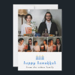 Elegant Minimalist Happy Hanukkah Family 4 Photo Holiday Card<br><div class="desc">Elegant Minimalist Happy Hanukkah Family 4 Photo</div>