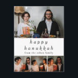 Elegant Minimalist Happy Hanukkah Family 4 Photo Holiday Postcard<br><div class="desc">Elegant Minimalist Happy Hanukkah Family 4 Photo</div>