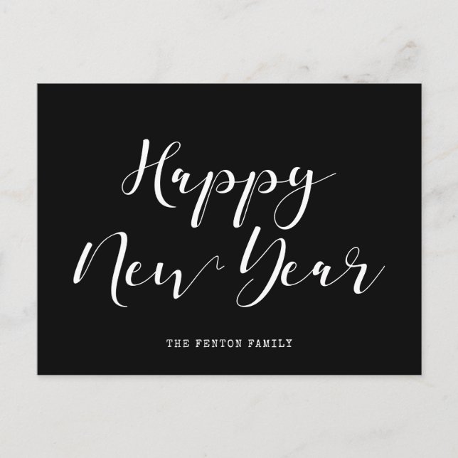 Elegant minimalist Happy New year Postcard (Front)