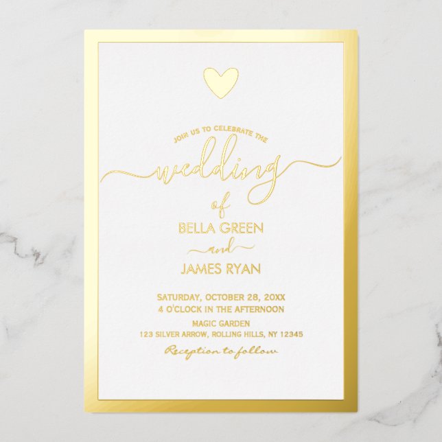 Elegant Minimalist Heart Photo Wedding Party (Front)