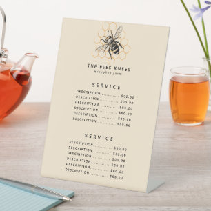 Elegant & Minimalist Honey Beekeeper Pedestal Sign
