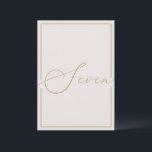 Elegant Minimalist Ivory Calligraphy Table Number<br><div class="desc">Help your guests find their way with these double sided table number cards. The neutral design features a minimalist card decorated with romantic and elegant typography. Other table numbers in the collection are sold separately. View the collection link on this page to see all of the matching items in this...</div>