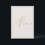 Elegant Minimalist Ivory Calligraphy Table Number<br><div class="desc">Help your guests find their way with these double sided table number cards. The neutral design features a minimalist card decorated with romantic and elegant typography. Other table numbers in the collection are sold separately. View the collection link on this page to see all of the matching items in this...</div>