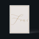 Elegant Minimalist Ivory Calligraphy Table Number<br><div class="desc">Help your guests find their way with these double sided table number cards. The neutral design features a minimalist card decorated with romantic and elegant typography. Other table numbers in the collection are sold separately. View the collection link on this page to see all of the matching items in this...</div>