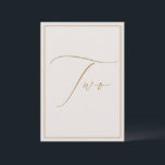 Elegant Minimalist Ivory Calligraphy Table Number<br><div class="desc">Help your guests find their way with these double sided table number cards. The neutral design features a minimalist card decorated with romantic and elegant typography. Other table numbers in the collection are sold separately. View the collection link on this page to see all of the matching items in this...</div>