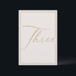 Elegant Minimalist Ivory Calligraphy Table Number<br><div class="desc">Help your guests find their way with these double sided table number cards. The neutral design features a minimalist card decorated with romantic and elegant typography. Other table numbers in the collection are sold separately. View the collection link on this page to see all of the matching items in this...</div>