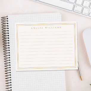 Elegant Minimalist Ivory Gold Ruled Card