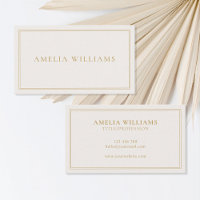 Elegant Minimalist Ivory Gold Two Border