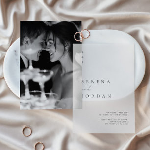 Elegant Minimalist Ivory Wedding Vellum Invitation