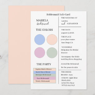 Elegant Minimalist Light Blue And Blush Pink Bride Invitation