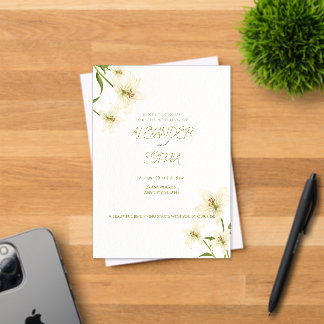 ELEGANT MINIMALIST LILY WEDDING INVITATION 