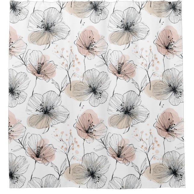 Elegant Minimalist Line Art Floral Pattern (Front)