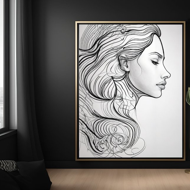 Elegant Minimalist Line Art Portrait  Poster (Creator Uploaded)