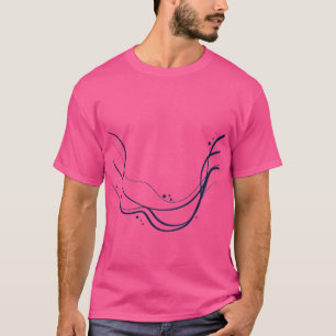 Elegant Minimalist Line Wave Art T-Shirt