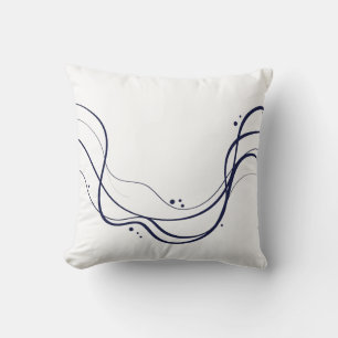 Elegant Minimalist Line Wave Art Throw Pillow