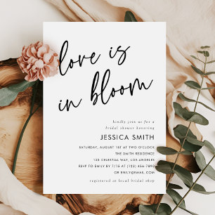 Elegant Minimalist Love is in Bloom Bridal Shower Invitation