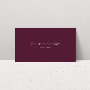 Elegant Minimalist Luxury Boutique Burgundy Business Card