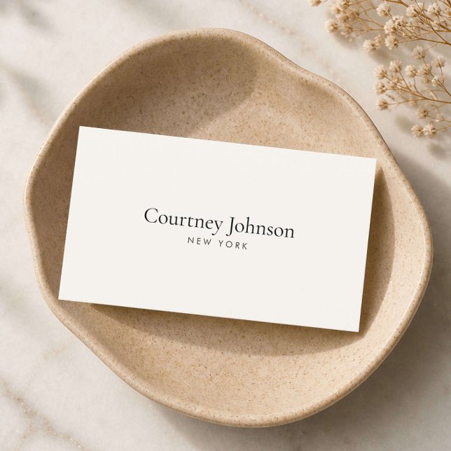 Elegant Minimalist Luxury Boutique Ivory Business Card (Creator Uploaded)