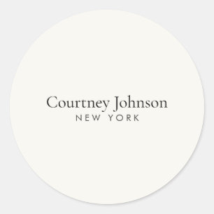 Elegant Minimalist Luxury Boutique Ivory Classic Round Sticker