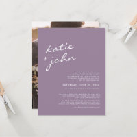 Elegant Minimalist Mauve Purple Downsized Wedding 