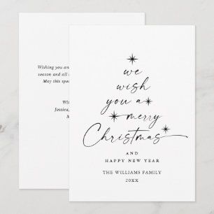 Elegant Minimalist Merry Christmas Hand Drawn Holiday Card