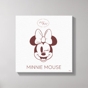 Elegant Minimalist Minnie Mouse Graphic Canvas Print