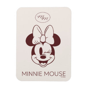 Elegant Minimalist Minnie Mouse Graphic Magnet