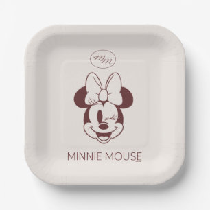 Elegant Minimalist Minnie Mouse Graphic Paper Plate