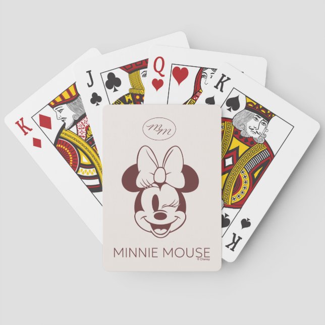 Elegant Minimalist Minnie Mouse Graphic Playing Cards (Back)