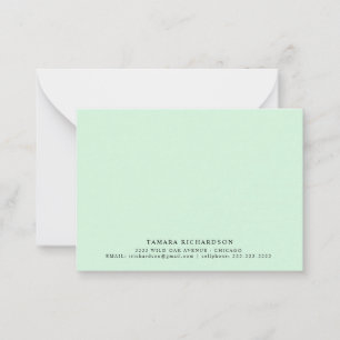 Elegant Minimalist Mint Green Card