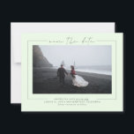 Elegant Minimalist Mint Green Save the Date Photo<br><div class="desc">Elegant minimalist mint green save the date photo cards</div>