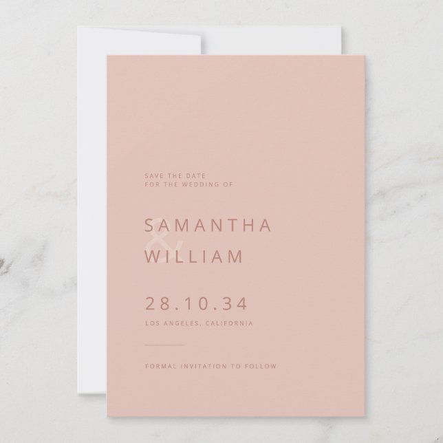 Elegant minimalist mix & match modern wedding save the date (Front)